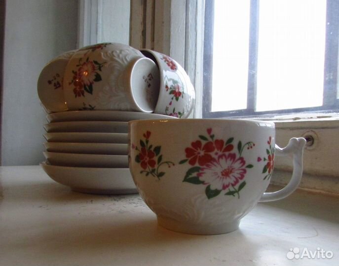 Чайный набор 6 чашек + 4 блюдца