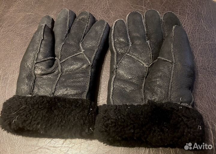 Перчатки кожаные на меху мужские