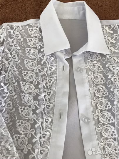 Блузка на 1 сентября 1 класс гипюровая