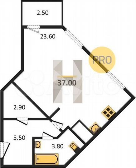 Квартира-студия, 37 м², 14/18 эт.