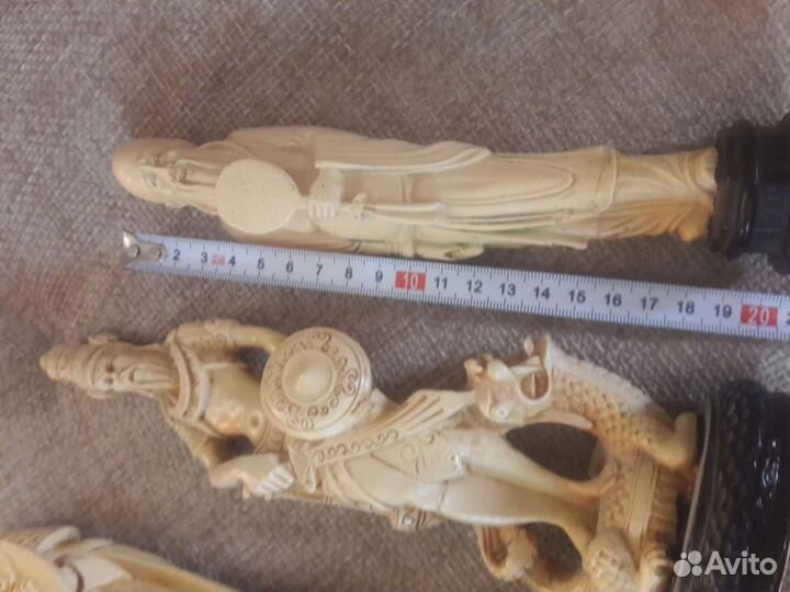 Фигуры китайских божеств костный пластик 1980 год