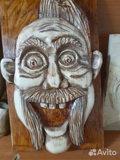 Маски, Шкатулка ручной работы, интарсия по дереву