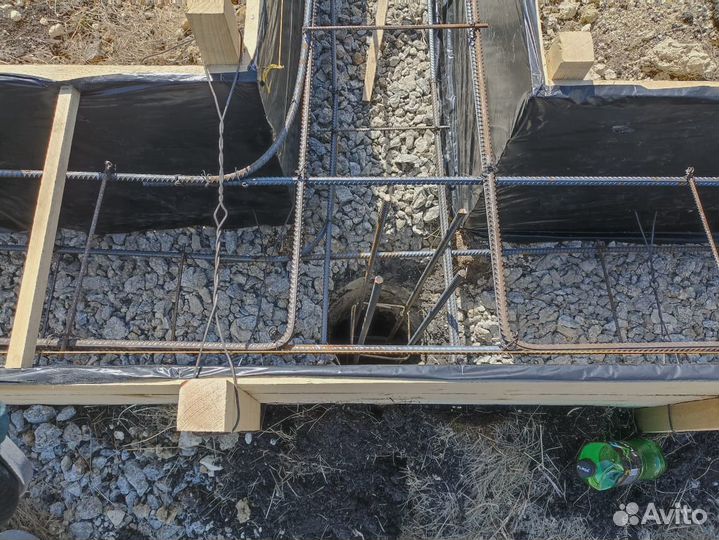 Заливка бетона, фундамент, отмостки