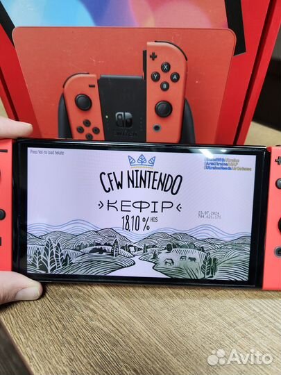 Новая Чипованная nintendo switch oled Mario Red