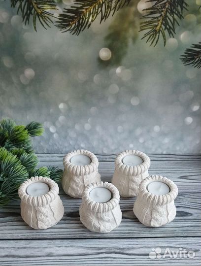 Подсвечник из гипса ручная работа