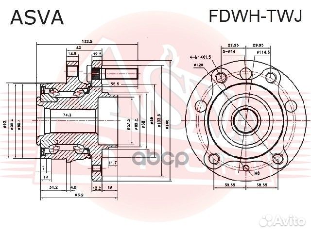 Ступица передняя/задняя fdwhtwj asva