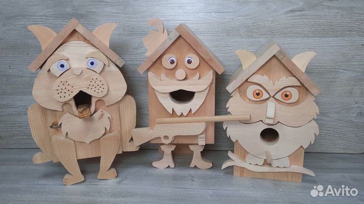 Скворечники, кормушки для птиц из дерева