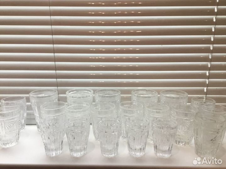Стопки рюмки стаканы хрустальные