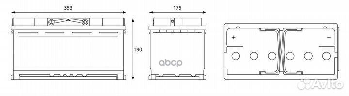 Аккумулятор Sputnik 90 Ah, 770 A, 353x175x190 п