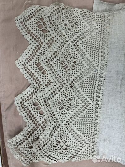 Рушник старинный домотканый кружева ручная вышивка