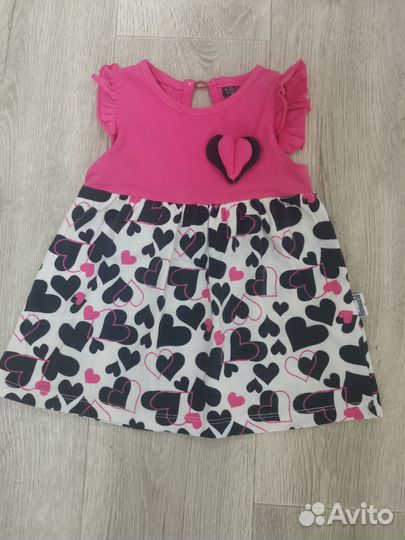 Платье летнее на новорожденную девочку рост 68-74