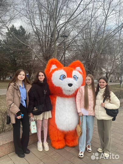 Ростовая кукла Панда и Лисенок поздравит