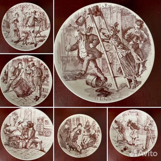 Серия фарфоровых тарелок,Франция