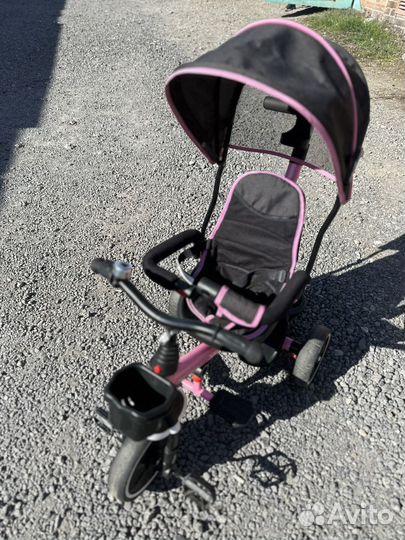 Велосипед трехколесный Kreiss с тентом розовый