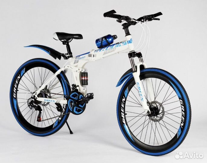 Велосипед складной 26R Green бело-синий