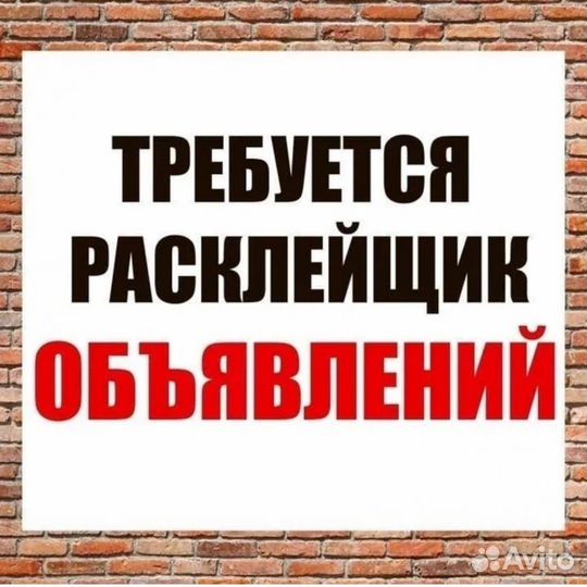Расклейщик объявлений ежедневная оплата