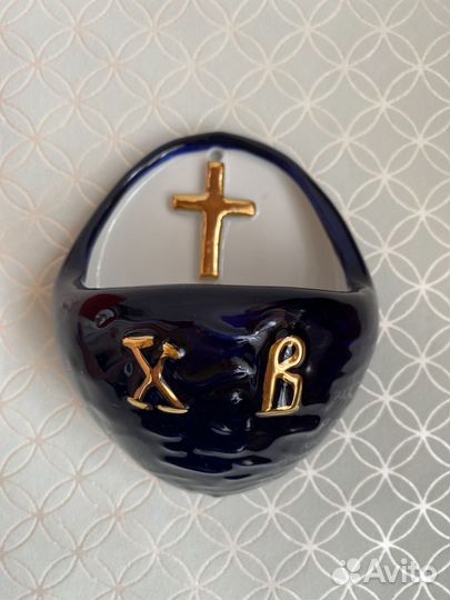 Вазочка подсвечник фарфор, эмаль Пасха