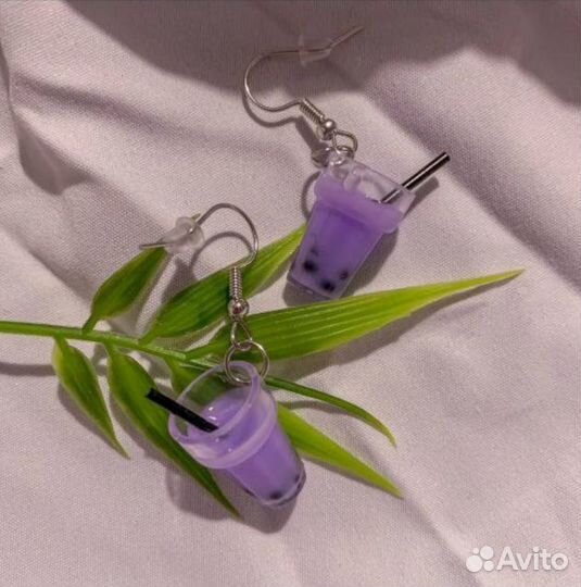 Серёжки Бабл ти (разные цвета)
