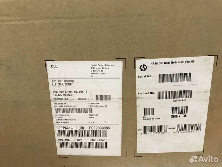 725878-B21 Вентилятор HP for ML350 Gen9 Redundant