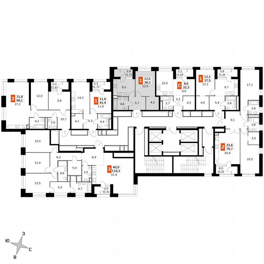1-к. квартира, 38,4 м², 39/39 эт.