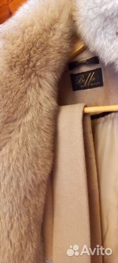 Зимнее пальто с мехом песца