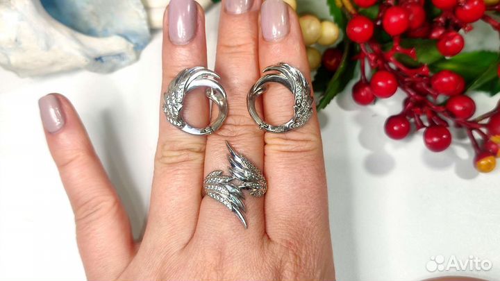 Оригинальный сверкающий комплект, 18 р-р 925