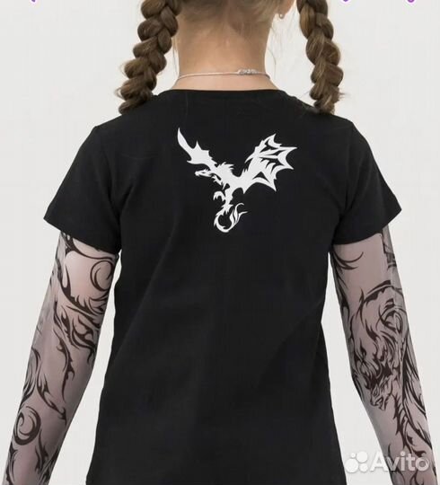Футболка с тату рукавами