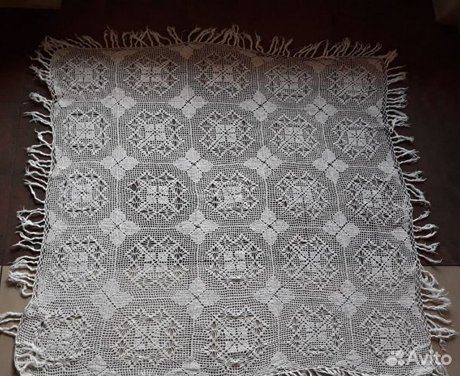 Старинная скатерть ручной работы, нитки хб, 115 на