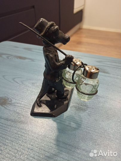 Крокодил Гена и Чебурашка солонка 70е гг