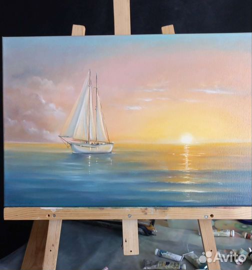 Картина маслом Яхта