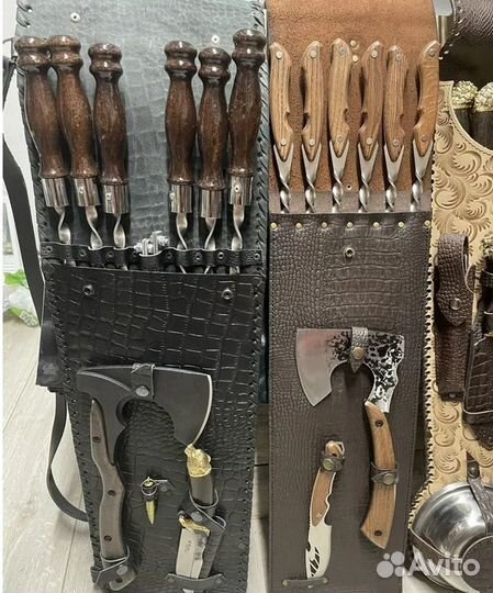 Крутые наборы шампура +топор+нож