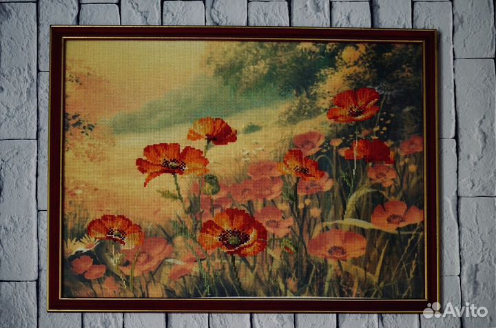 Картина маки крестом