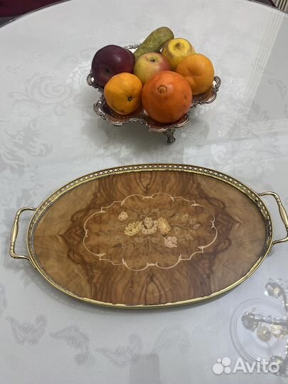 Поднос деревянный с бортиком