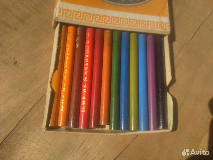 Карандаши цветные 12шт СССР деревянные Москва Спар