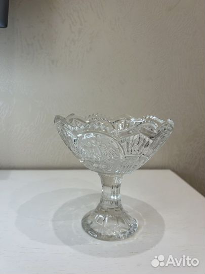 Ваза для фруктов на ножке+хрусталь