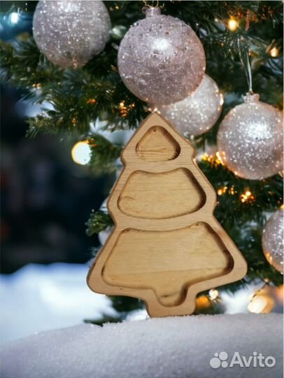 Менажница Ёлочка деревянная