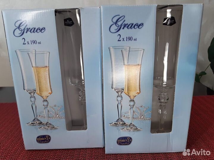 Бокалы для шамп. Чехия 2х190 мл Bohemia Crystal