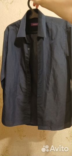 Рубашка мужская темно синяя