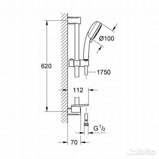 Душевой гарнитур Grohe New Tempesta Cosmopolitan