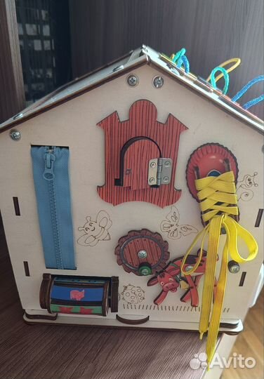 Бизиборд домик + сортер деревянный