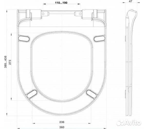 Berges Сиденье дюропласт Okus Slim 019603