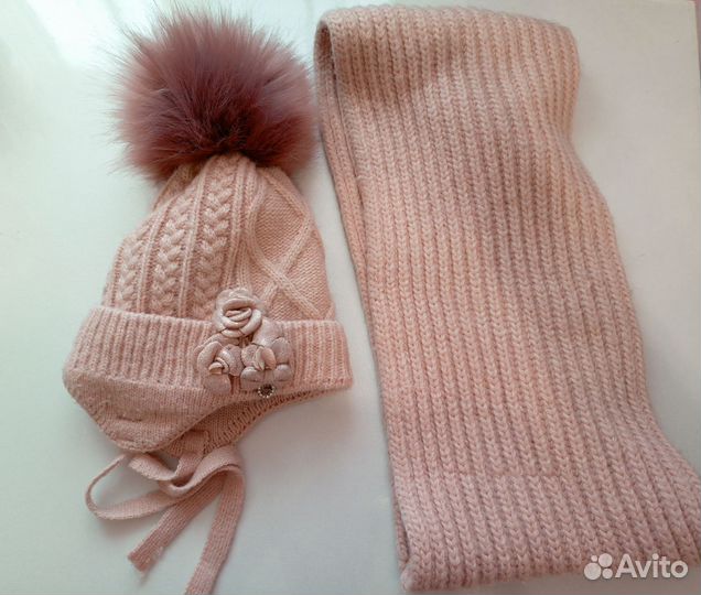 Комплект шапка и шарф для девочки