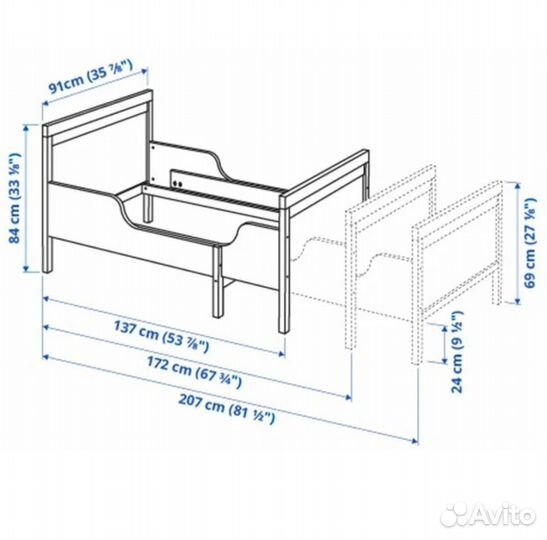 Детская кровать IKEA sundvik раздвижная