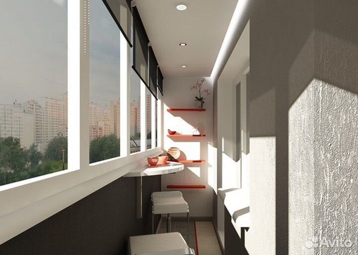 Остекление балконов. Отделка лоджии