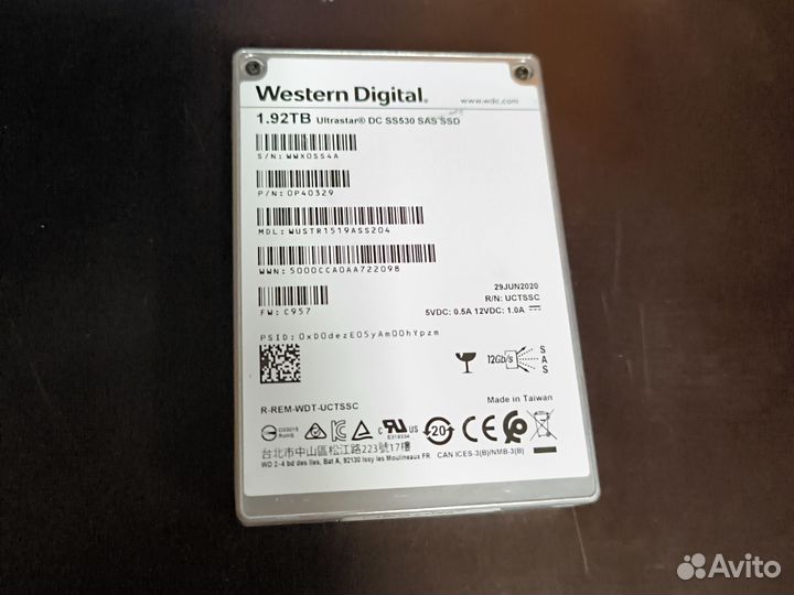 Ssd WD Ultrastar wustr1519ass204 1.92tb