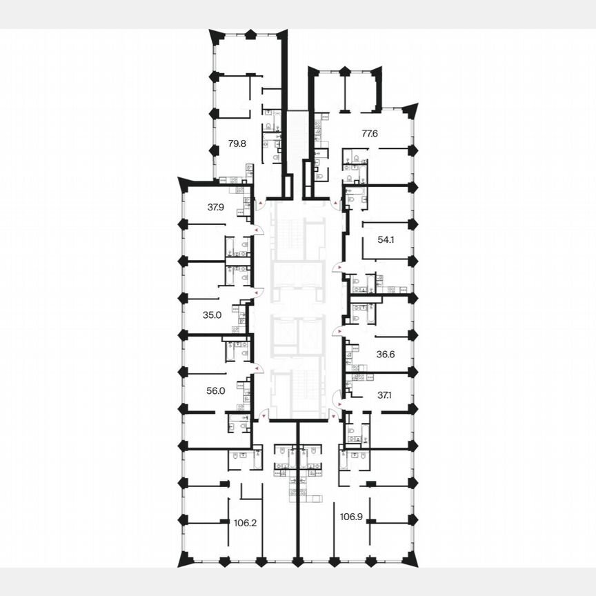 4-к. квартира, 106,9 м², 41/44 эт.