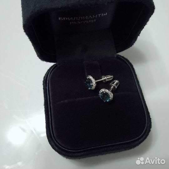 Золотые серьги белое золото