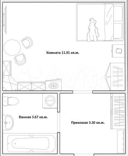 Квартира-студия, 21,3 м², 8/17 эт.