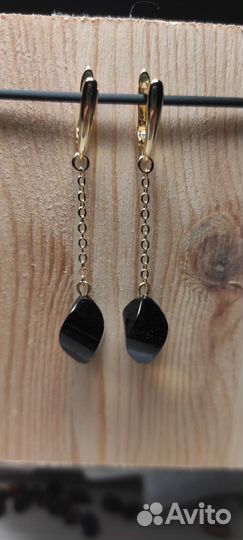 Серьги с янтарем