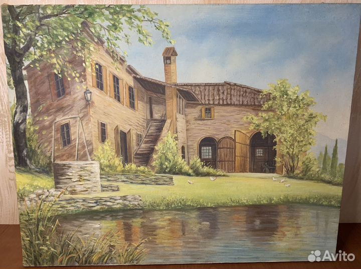 Крупная Картина Маслом на Холсте. Усадьба